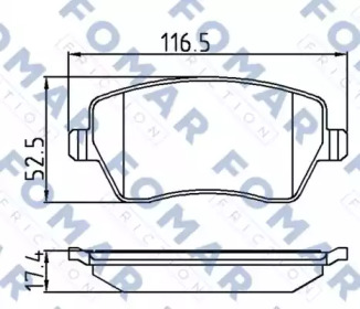FOMAR FRICTION fo921181 -  Комплект тормозных колодок, дисковый тормоз